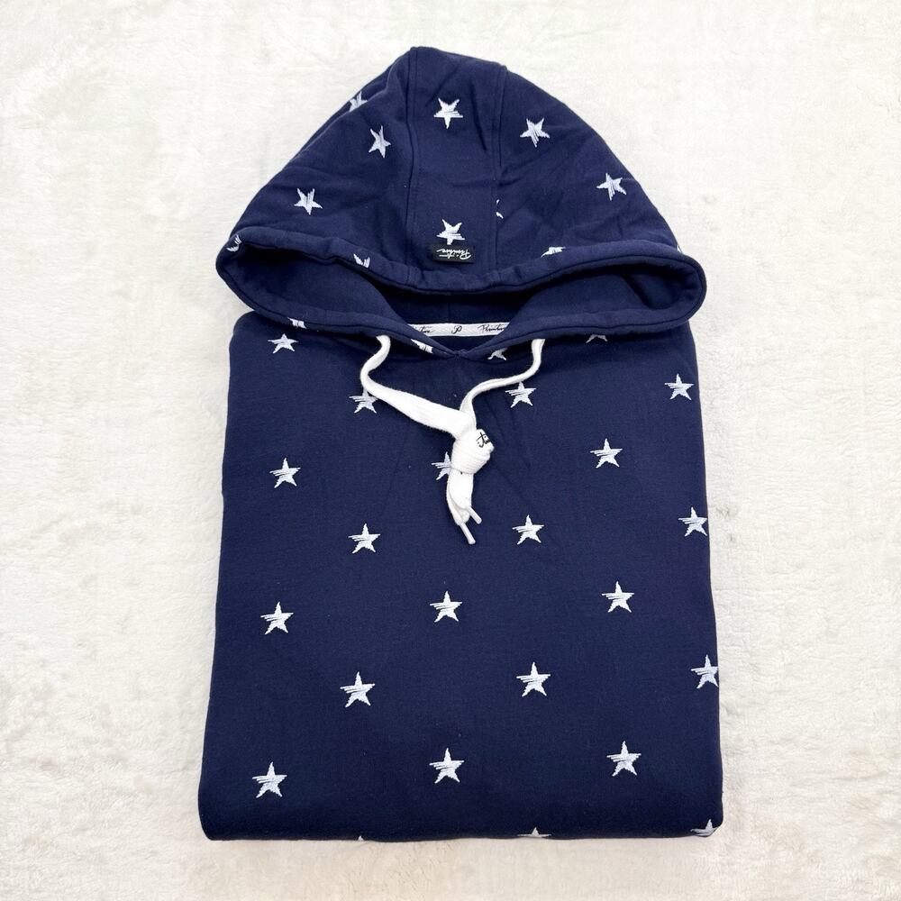 Primitive Worldwide Men’s Navy Blue Stars Hoodie Fleece Pullover Size Large
